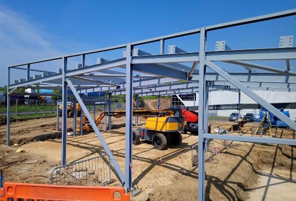 Steel frame at Fish Tank complete…