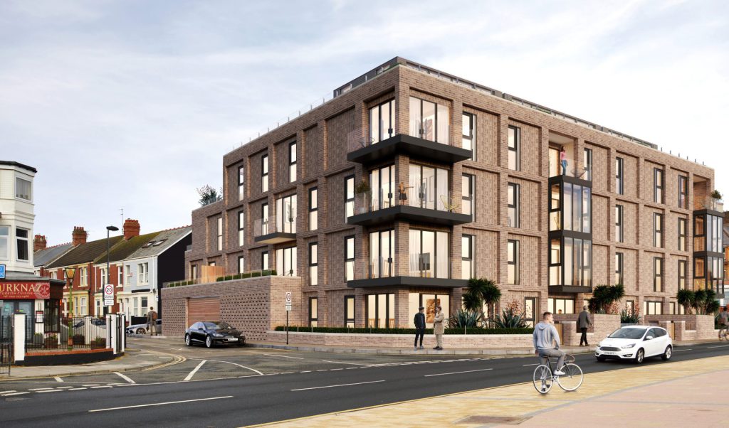View of proposed residential building in Whitley Bay