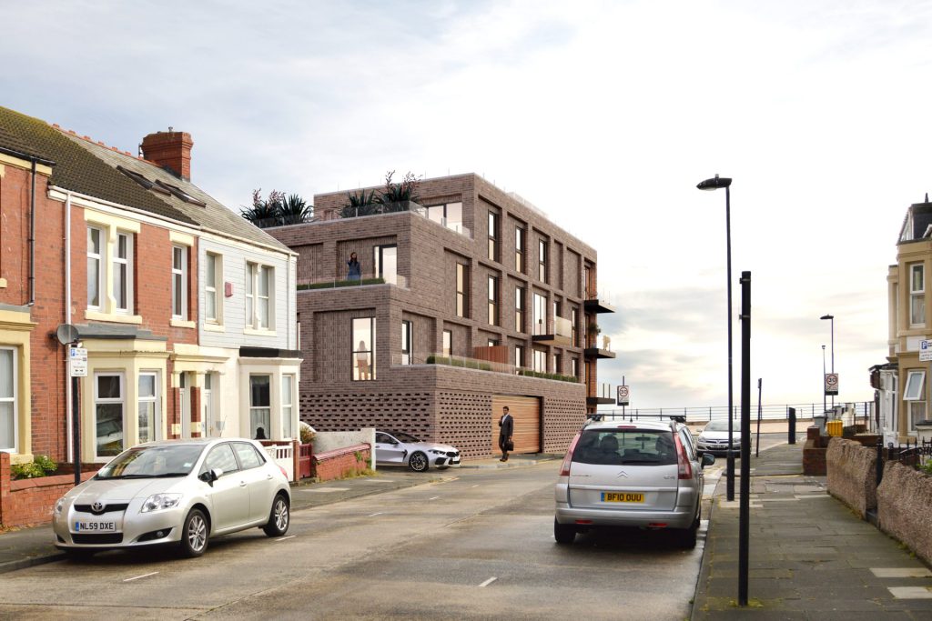View of proposed residential building in Whitley Bay