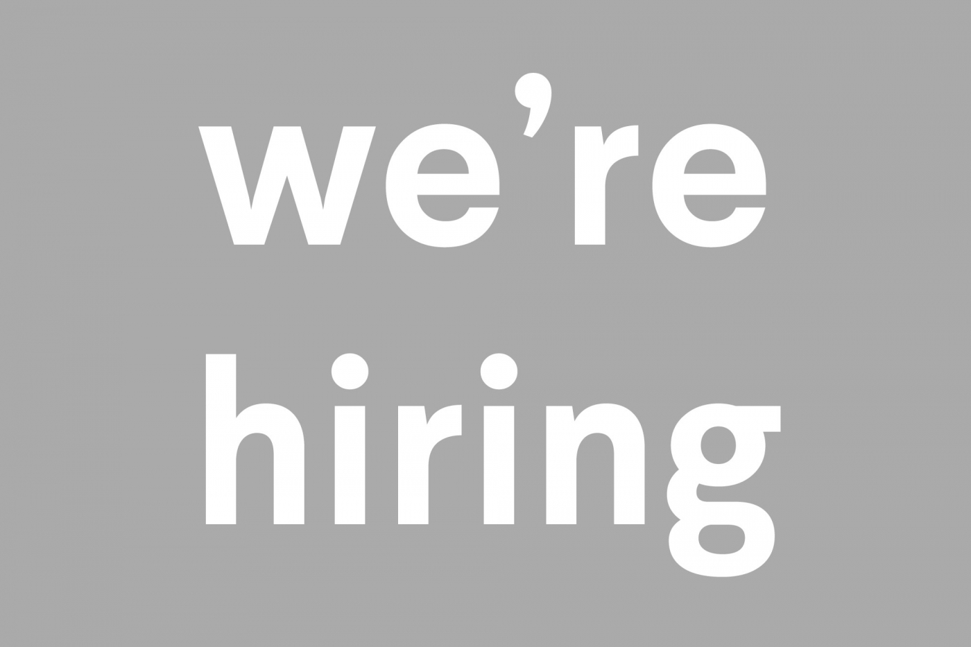 We’re hiring…would you like to join our team in Derry?